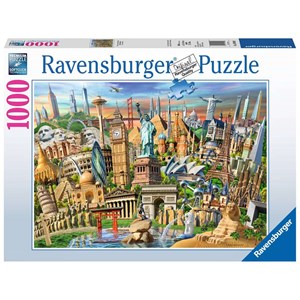Ravensburger (19890) - "World Landmarks" - 1000 pieces puzzle