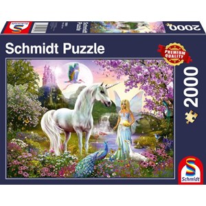 Schmidt Spiele (58951) - "Fairy and Unicorn" - 2000 pieces puzzle
