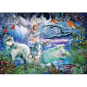 Schmidt Spiele (58349) - "Wolves in a Winter Forest" - 1000 pieces puzzle