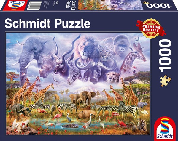 Schmidt Spiele (58356) - "Animals at the Waterhole" - 1000 pieces puzzle