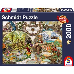 Schmidt Spiele (58362) - "Exotic World Map" - 2000 pieces puzzle