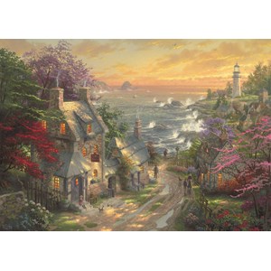 Schmidt Spiele (59482) - Thomas Kinkade: "The Village Lighthouse" - 3000 pieces puzzle