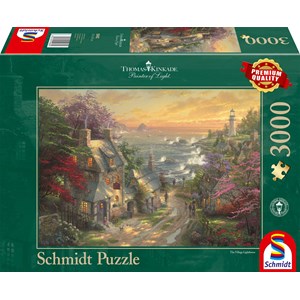 Schmidt Spiele (59482) - Thomas Kinkade: "The Village Lighthouse" - 3000 pieces puzzle