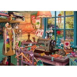 Schmidt Spiele (59654) - Steve Read: "In the sewing room" - 1000 pieces puzzle