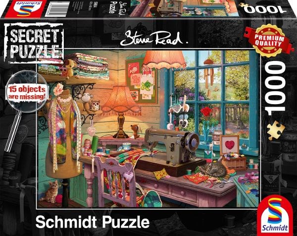 Schmidt Spiele (59654) - Steve Read: "In the sewing room" - 1000 pieces puzzle