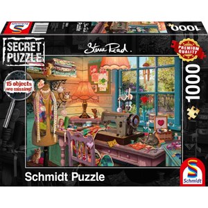 Schmidt Spiele (59654) - Steve Read: "In the sewing room" - 1000 pieces puzzle