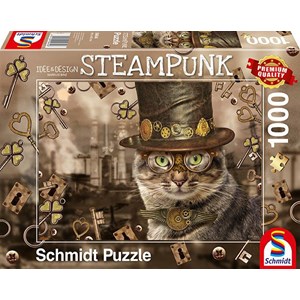 Schmidt Spiele (59644) - Markus Binz: "Steampunk Cat" - 1000 pieces puzzle