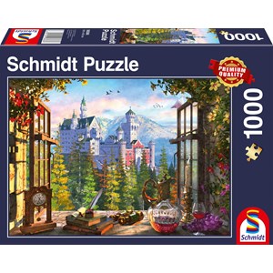 Schmidt Spiele (58386) - "View of the Fairytale Castle" - 1000 pieces puzzle