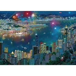 Schmidt Spiele (59650) - Alexander Chen: "Fireworks over Hong Kong" - 1000 pieces puzzle