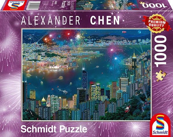 Schmidt Spiele (59650) - Alexander Chen: "Fireworks over Hong Kong" - 1000 pieces puzzle