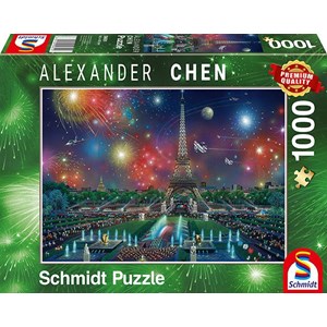Schmidt Spiele (59651) - Alexander Chen: "Fireworks at the Eiffel Tower" - 1000 pieces puzzle