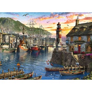 Ravensburger (15045) - "Sunrise at the Port" - 500 pieces puzzle
