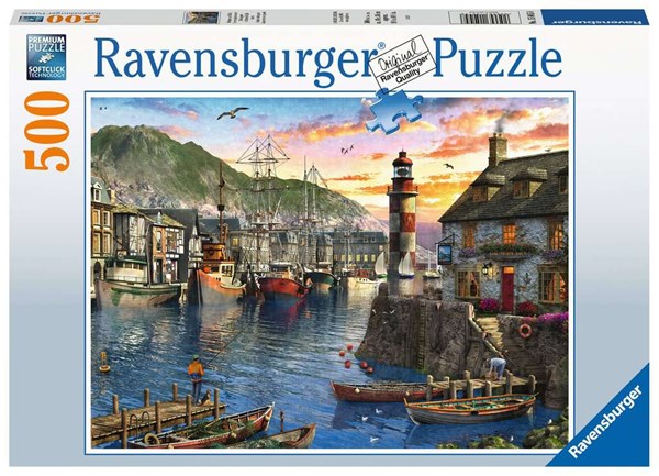 Ravensburger (15045) - "Sunrise at the Port" - 500 pieces puzzle