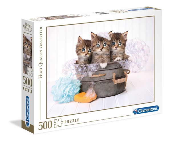 Clementoni (35065) - "Kittens and Soap" - 500 pieces puzzle