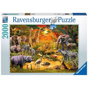 Ravensburger (16702) - "Gathering at the Waterhole" - 2000 pieces puzzle