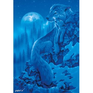 Ravensburger (19119) - "Midnight Wolves" - 1000 pieces puzzle
