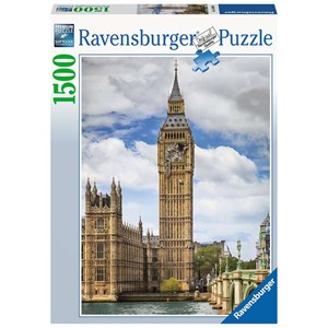 Ravensburger (16009) - "Funny cat on Big Ben" - 1500 pieces puzzle