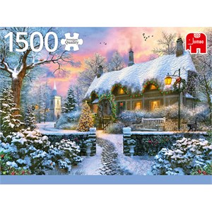 Jumbo (18830) - "Whitesmith’s Cottage in Winter" - 1500 pieces puzzle