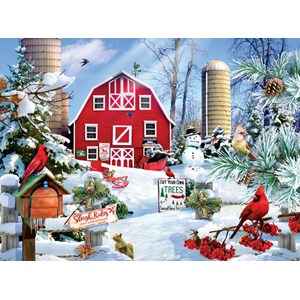 SunsOut (35025) - "A Snowy Day on the Farm" - 1000 pieces puzzle