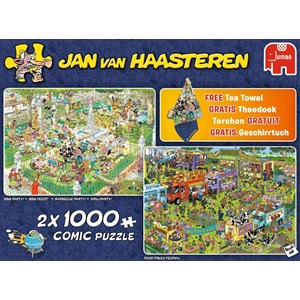 Jumbo (19079) - Jan van Haasteren: "BBQ Party, Food Truck Festival" - 1000 pieces puzzle