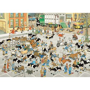 Jumbo (19075) - Jan van Haasteren: "The Cattle Market" - 1000 pieces puzzle