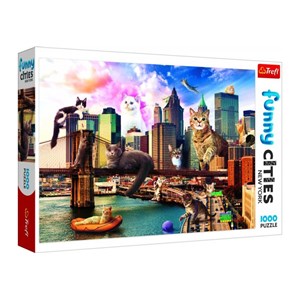 Trefl (10595) - "Cats in New York" - 1000 pieces puzzle