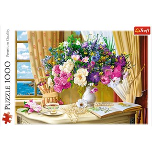 Trefl (10526) - "Flowers in the morning" - 1000 pieces puzzle