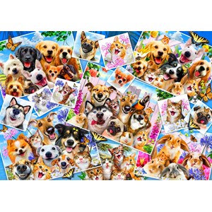 Bluebird Puzzle (70283) - "Selfie Pet Collage" - 1000 pieces puzzle