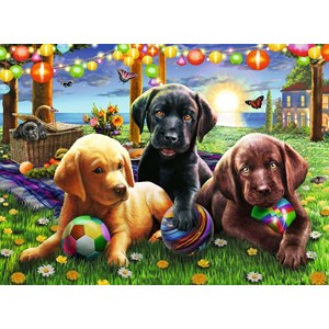 Ravensburger (12886) - "Puppy Picnic" - 100 pieces puzzle