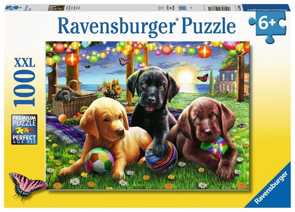 Ravensburger (12886) - "Puppy Picnic" - 100 pieces puzzle