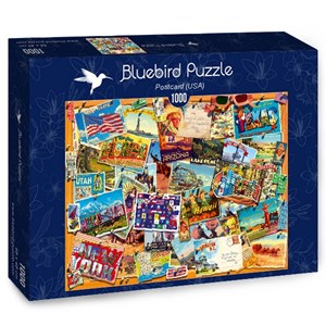 Bluebird Puzzle (70309) - "Postcard, USA" - 1000 pieces puzzle