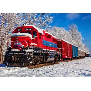Bluebird Puzzle (70282) - "Red Train In The Snow Red Train In The Snow" - 1500 pieces puzzle