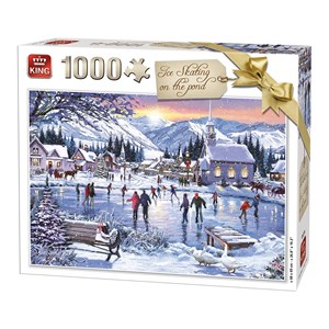 King International (05724) - "Ice Skating on the Pond" - 1000 pieces puzzle