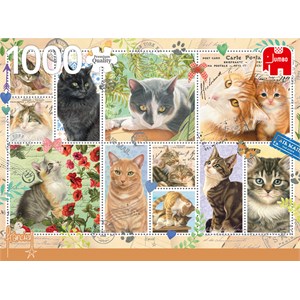 Jumbo (18813) - Francien van Westering: "Cat Stamps" - 1000 pieces puzzle