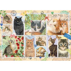 Jumbo (18813) - Francien van Westering: "Cat Stamps" - 1000 pieces puzzle