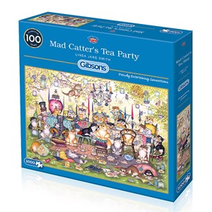 Gibsons (G6259) - Linda Jane Smith: "Mad Catter's Tea Party" - 1000 pieces puzzle