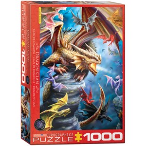 Eurographics (6000-5475) - Anne Stokes: "Dragon Clan" - 1000 pieces puzzle