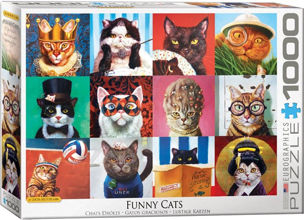 Eurographics (6000-5522) - Lucia Heffernan: "Funny Cats" - 1000 pieces puzzle