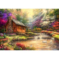 Bluebird Puzzle (70206) - Chuck Pinson: "Brookside Retreat" - 1000 pieces puzzle