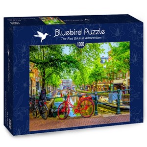 Bluebird Puzzle (70211) - "Red Bike in Amsterdam" - 1000 pieces puzzle