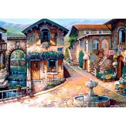 Bluebird Puzzle (70120) - "The Fountain on the Square" - 1000 pieces puzzle