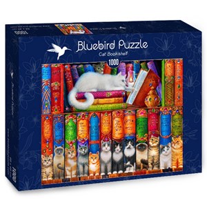 Bluebird Puzzle (70216) - "Cat Bookshelf" - 1000 pieces puzzle