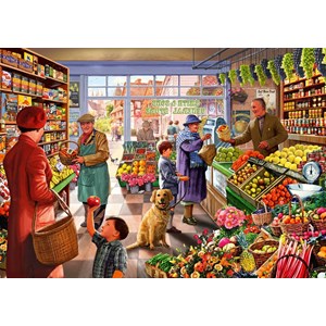 Bluebird Puzzle (70232) - Steve Crisp: "Village Greengrocer" - 1000 pieces puzzle
