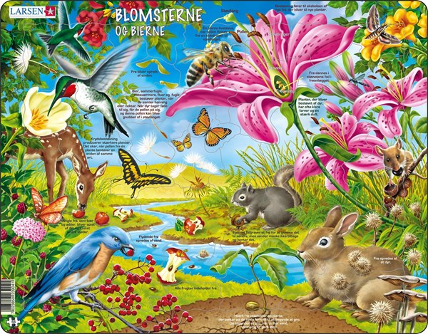 Larsen (NB4-DK) - "The flowers and the Bees - DK" - 55 pieces puzzle