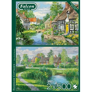 Falcon (11289) - "Riverside Cottages" - 500 pieces puzzle