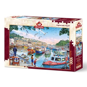 Art Puzzle (4231) - "The Little Fishermen at the Harbour" - 1000 pieces puzzle