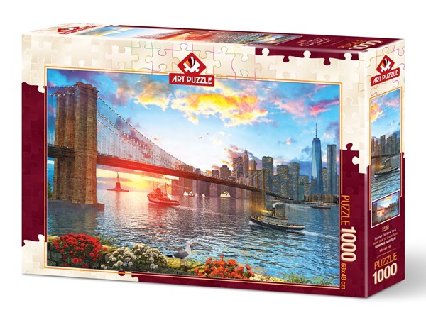 Art Puzzle (5185) - "Sunset on New York" - 1000 pieces puzzle