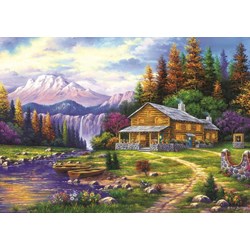 Art Puzzle (4230) - "Sunset on the Mountains" - 1000 pieces puzzle