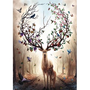 Ravensburger (15018) - "Fantasy Deer" - 1000 pieces puzzle
