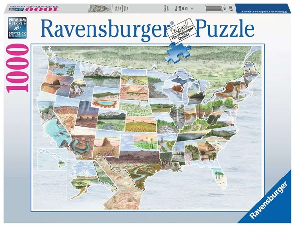 Ravensburger (16453) - "From Sea to Shining Sea" - 1000 pieces puzzle